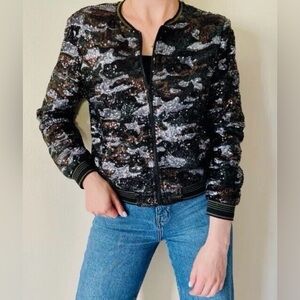 SANCTUARY SEQUIN BOMBER JACKET